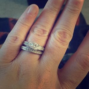 Avon CZ Wedding Set Sterling Silver